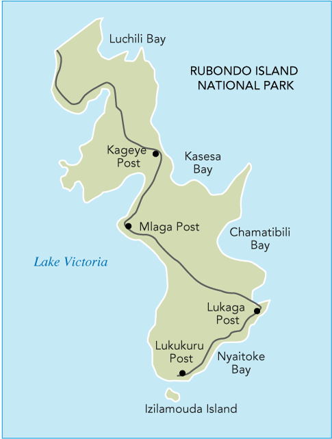 Map of Rubondo Island National Park
